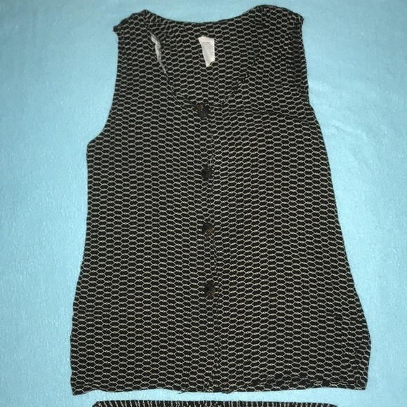 SECRET button up tank top matching button up skirt elastic waistband size S - Picture 3 of 6